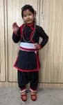 Girl Newari Traditional Dress Set Dress With Janga Suruwal With Red Boarder Patuki
