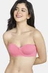 Zivame Padded Wired 3/4th Coverage Strapless Bra-Coral