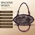 Genuine Leather Ladies Office Bag, Spacious Handbag with Adjustable Sling Strap, stylish Office Bag for Women