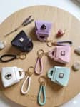 PU Leather Mini Bag Keyring Kawaii Handheld Coin Purse & Lipstick Pouch