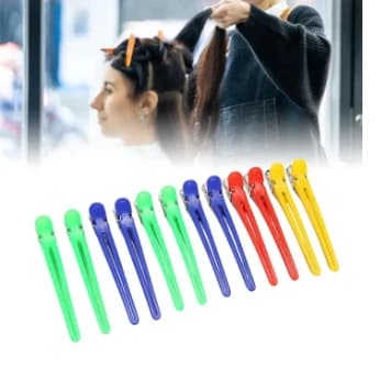 Professional Plastic Duck Bill Hair Clips Non Slip Sectioning Clamps Multicolor Hairdressing Salon Styling Tools 12Pack