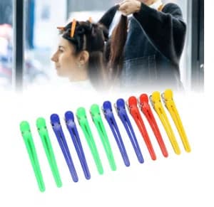 Professional Plastic Duck Bill Hair Clips Non Slip Sectioning Clamps Multicolor Hairdressing Salon Styling Tools 12Pack