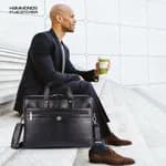 Hammonds Flycatcher Genuine Leather Laptop Black Bag For Men