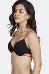 Zivame Padded Regular Wired 3/4th Coverage T-shirt Bra - Black