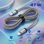 Elephu Braidy Series 547 PRO ( USB to Lightning/iPhone)| High speed data transfer| knitted fabric| aluminum tip| pure copper wire