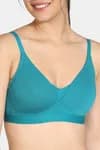 Zivame Padded Non Wired 3/4th Coverage T-Shirt Bra - Harbor Blue