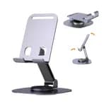 Metal Aluminum Alloy Rotary Phone Holder Folding Desktop Portable Tablet Bracket