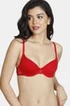 Zivame Beautiful Basics Padded Wired 3/4th Coverage Bra-High Risk Red