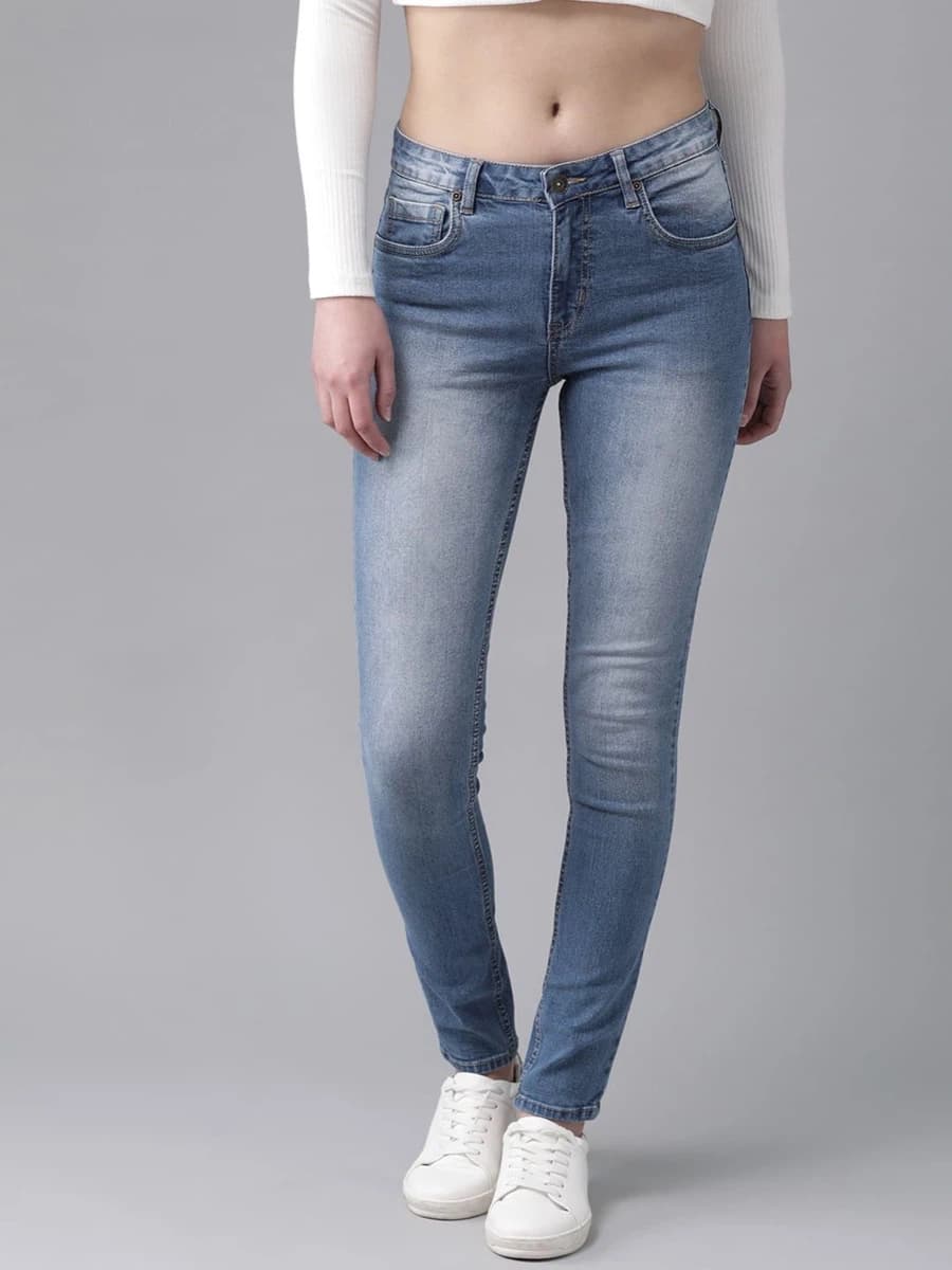 RS Women Blue Regular Fit Mid-Rise Clean Look Stretchable Jeans