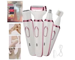 4-in-1 Electric Women\'s Shaver – USB Rechargeable Hair Remover for Eyebrow, Nose, & Body