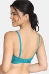 Zivame Padded Non Wired 3/4th Coverage T-Shirt Bra - Harbor Blue