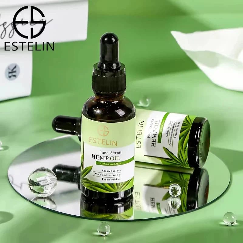 ​Option 1 (English): ESTELIN Natural Hemp Oil Face Serum - Anti-Wrinkle & Skin Elasticity Booster - 40ml