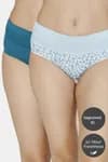 Zivame (Pack of 2) Bikini Low Rise Anti-Microbial Panty For Women - Water Blue