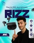 Elephu Rizz 3012 Earbuds | 50 Hours Playback| Rapid Charging|Environmental Noise Cancellation| 4 Mics| Dual Pairing| Game Mode