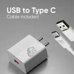 Elephu ep-25A Charging Adapter| Fast Charging| USB To Type C cable included| Universal Compatibility|