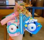 1PC Sanrio Kuromi Hello Toy Kitty Glowing Small Camera Kirby Anime Keyring Camera Keychain Toy for Girls Game Pendant