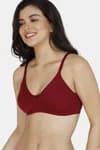 Zivame Double Layered Non Wired 3/4th Coverage Super Support Bra - Maroon