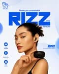 Elephu Rizz 3012 Earbuds | 50 Hours Playback| Rapid Charging|Environmental Noise Cancellation| 4 Mics| Dual Pairing| Game Mode