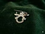PURE SILVER CROSS KHUKURI BROOCH FOR MEN