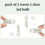 USB LED night Light Bulb Book Reading night lighting Lamp 3LEDs high power bright