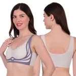 Women\'s Premium Seamless Sports Bra - Non-Wired Air Permeable Comfort Bralette with Removable Pads for Daily Wear, Yoga & Gym