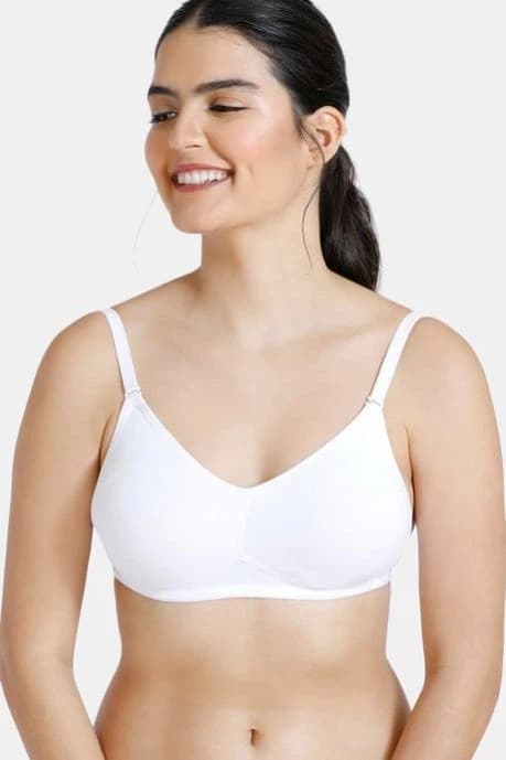 Zivame Double Layered Non Wired 3/4th Coverage Backless Bra-White