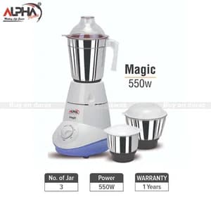 Alpha Home Mixer & Grinder Magic 550 watt 3 Jar
