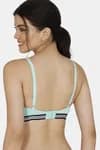 Zivame Sporty Twist Padded Non Wired 3/4th Coverage T-Shirt Bra - Green