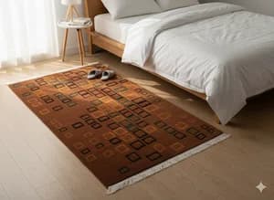 Rusty Modern Nepali Hand-Knotted Galaicha - 60 Knots, 94x157 Cm