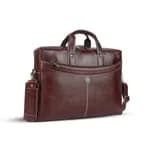 HAMMONDS FLYCATCHER Genuine Leather Office Bag for Men, 15.6 Inch Professional Brown Laptop Bag for Men, Adjustable Strap & Multi Compartments