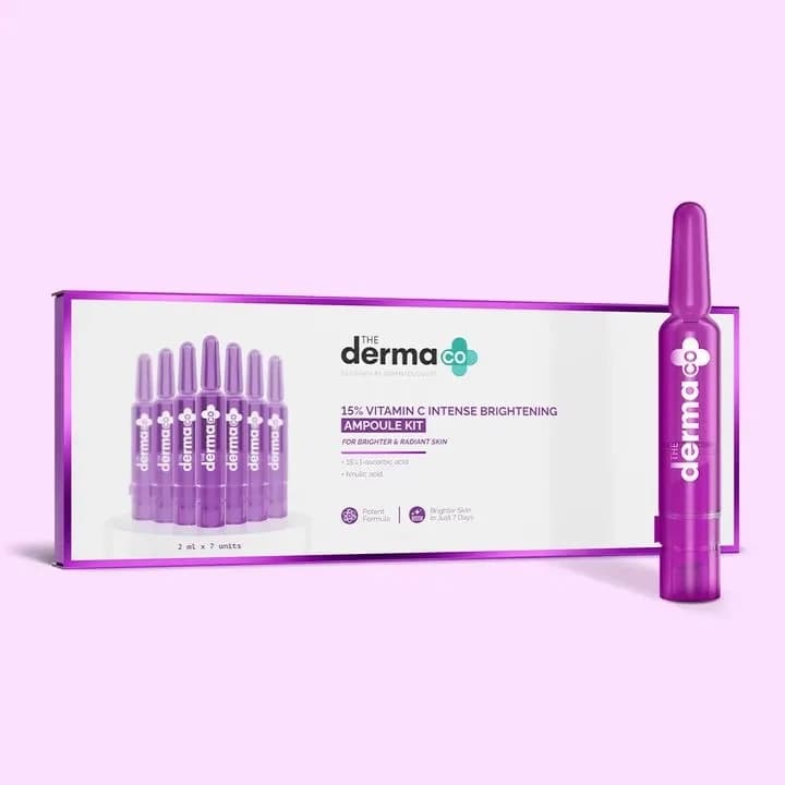 The Derma Co 15% Vitamin C Intense Brightening Ampoule Kit - 14ml