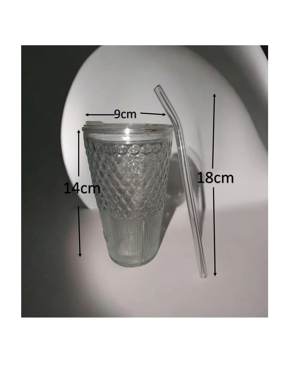 Glass Tumbler With Reusable Straw