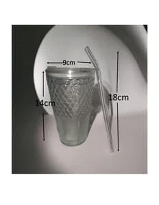 Glass Tumbler With Reusable Straw