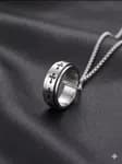 Hip-Hop Trendy Brand Cross Ring Necklace Men\'s Trendy Simple All-Match Titanium Steel Pendant