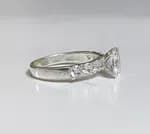 PURE SILVER WHITE ZERCON DIAMOND FINGER RING FOR WOMEN