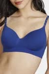 Zivame Star Strap Padded Non Wired 3/4th Coverage T-Shirt Bra-Sodalite Blue