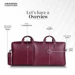 HAMMONDS FLYCATCHER Genuine Leather Office Bag for Men - 15.6 Inch Laptop Bag for Men, Professional Leather Bag for Men - Adjustable Straps and Multiple Compartments - Maroon