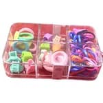 Clear Box Multi Color Hair Band And Clip 1Packet