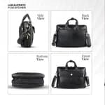 Hammonds Flycatcher 15.6 inch Dual Compartment Genuine Leather Laptop Bag With Expandable Features - Laptop Bags |