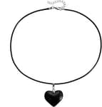 Trendy Black Stone Heart Charm Neckpiece