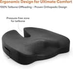 FOVERA Memory Foam Coccyx Seat Cushion for Tailbone Pain Sciatica, Back Pain Relief - Orthopedic Chair Cushions for Sitting for Office Chair