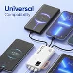 Elephu Powerbank G2X| 10000 mAH| 22.5 W Rapid charge| Built-In cables| Led light| Digital battery indicator|