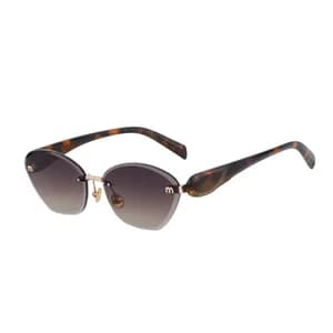 Oudi Premium UV Protected Lens Tea color Polycarbonate Rimless Sunglasses for Women Gold-Grey