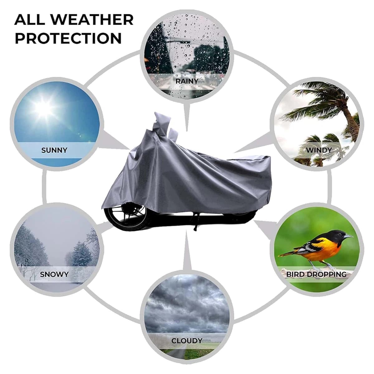 Black Dust Proof Water Resistant Double Mirror Pocket Bike Body Cover For Bike And Scooter - Bike Covers |