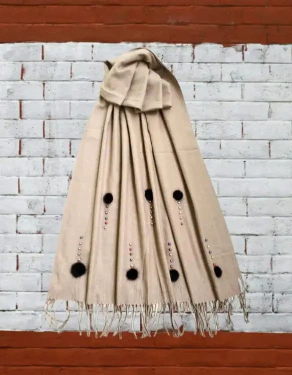 Elegant Design Pearl Tassel Shawl/Scarf For Women