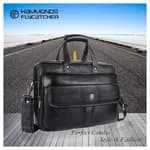 Hammonds Flycatcher Leather Black Laptop Bag for 15.6" Laptop