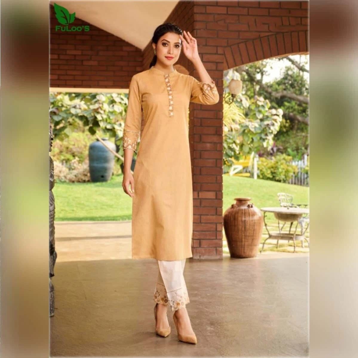 FuLoo's Moonstruck Pure Cotton Kurti in 2 set for Women #01