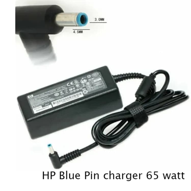 Blue Pin 65 Watt Replacement Charger for HP Laptop