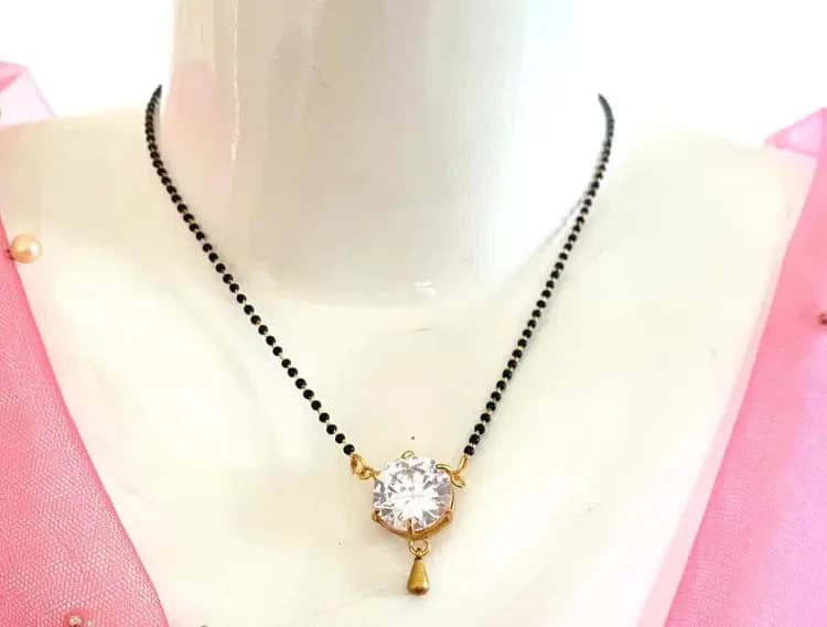 Gold Plated Fine Design Stone Mangalsutra