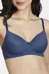 Zivame Beautiful Basics Padded Non Wired 3/4th Coverage T-Shirt Bra-Sargasso Sea